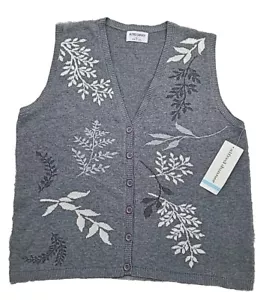 Alfred Dunner Board Room Sweater, Women's Size L, Gray NEW MSRP $50 - Picture 1 of 5