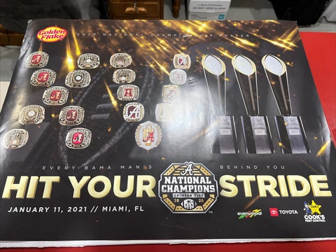 2020 Alabama Crimson Tide Football NATIONAL CHAMPS Poster Cover