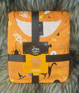 Nuovo Hyde & Eek Donna Arancione 2 Pezzi Halloween PJ Set Pipistrello Candy Spider Taglia XL - Foto 1 di 3