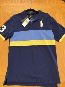 New Ralph Lauren Big Pony Rugby Color Block Polo Shirt Youth XL Men’s Small - Picture 1 of 8