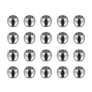 40pcs Beads 6.5mm Stainless Steel 4mm Hole Dia Bead for DIY Crafts, Silver Tone - Picture 1 of 6