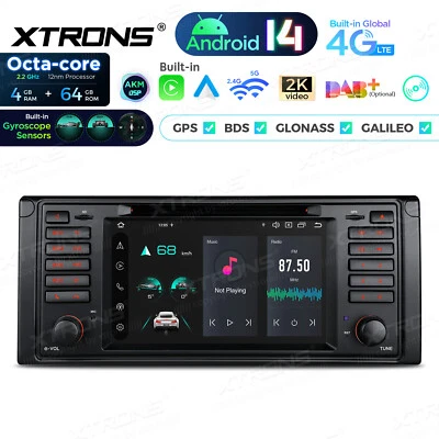 7" Autoradio für BMW E39 M5 4G+64G Android 14 Gyroscope GPS DVD CarPlay GPS Navi - Bild 1 von 4