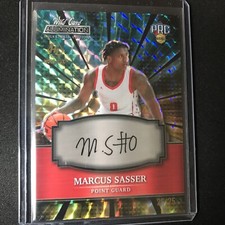 Marcus Sasser Holo-Lux Auto 25/25 Wild Card gold mosaic
