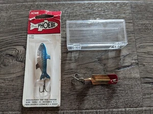 Lot of 2 Vintage Fishing Lures: South Bend Flipit 615 & NOS Acme Phoebe 1/4 oz - Picture 1 of 10