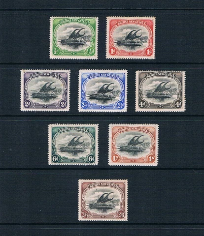 Papau New Guinea 1901 Lakatoi Canoes - Complete "MNH" Set - SC 1-8 [SG 1-8] A8 Cover