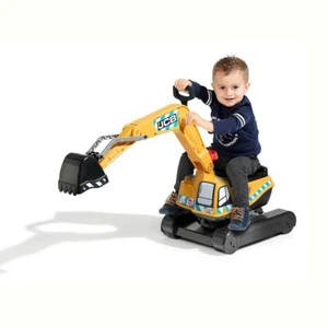 Digger JCB Excavator Ride On Toy & Helmet Yellow 360° Rotating Play Walker Kids - Picture 1 of 8