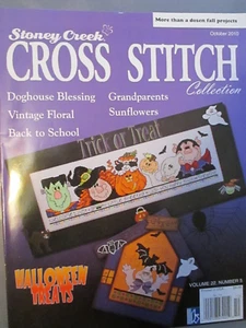Stoney Creek Cross Stitch Magazine - October 2010 - Grandparents Sunflowers Dog - Picture 1 of 5