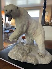 Fine Hand Painted Porcelain sculpture of a Massive polar bear ready to defend!