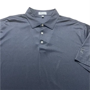 Peter Millar Summer Comfort Terrace Park Polo Shirt Geometric Black Gray XL Men - Picture 1 of 8