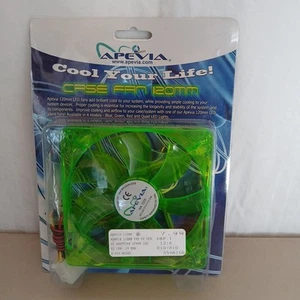 Apevia 120mm 3pin Motherboard Silent Green LED Case Fan New - Picture 1 of 4