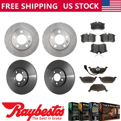 Rotores de freno delanteros traseros y pastillas de freno de cerámica para Volkswagen Golf 2001 - Raybestos Foto 1 de 4