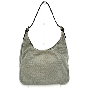 Fendi  Shoulder Bag ZucchinoGray Canvas Leather 260T0250 - Picture 1 of 24