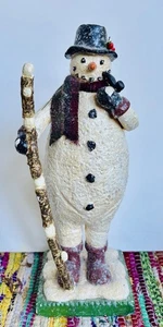 Rarität 2002 Schneemann Paul Gordon im Ruhestand Weihnachten Volkskunst ESC Trading Company  - Bild 1 von 9