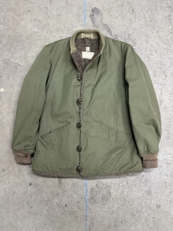 Chaqueta De Colección 1940 Segunda Guerra Mundial Ejército de Estados Unidos M-1943 Alpaca Pile Forro OD Verde Talla 34R Foto 1 de 4