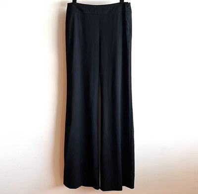 Pantalones de pierna ancha de lana negros Chanel talla 38 (08P, U01930V23110) primavera 2008 Foto 1 de 4