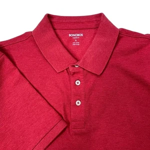 Bonobos Mens Standard Fit Polo Shirt XL Extra Large Red Cotton Casual Top - Picture 1 of 14