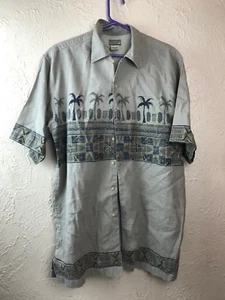 Camisa Para Hombres Bugle Boy Manga Corta Botón Frontal Estampado Hawaiano Palmera Mediana - Imagen 1 de 3