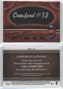 2011 Topps Manufactured Glove Leather Nameplate Black /99 Carl Crawford #MGL-CC