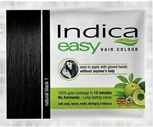 2pc Indica Easy 10 Min Herbal Hair Color (Natural Black )+free Gift