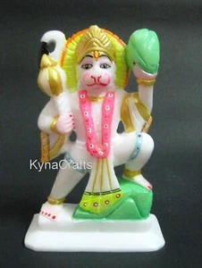 Sankat Mochan de mármol de 6,5 pulgadas con trabajo de tallado a mano Lord Hanuman ji para regalo - Imagen 1 de 4