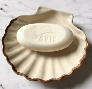 Portasapone vintage conchiglia in gres capesante ceramica - Foto 1 di 15