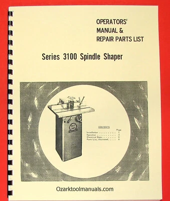 BOICE CRANE 3100 Series Spindle Shaper Instructions & Parts Manual 0068 - Image 1 of 4