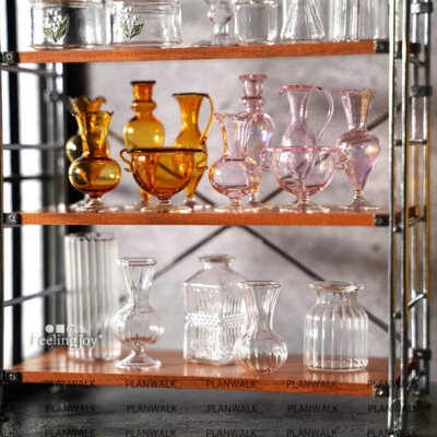 5PC Handmade Glass 1:12 Scale Dollhouse Miniature Flower Vase Bottle Accessories - Image 1 of 3