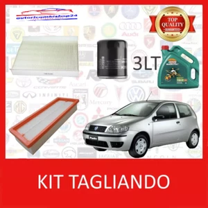 KIT TAGLIANDO 3 FILTRI + 3 LT OLIO CASTROL 10W40 FIAT PUNTO 1.2 BENZINA DAL 1999 - Picture 1 of 3