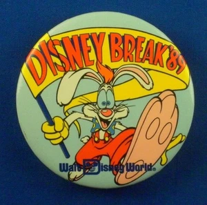 Roger Rabbit Disney Spring Break '90 Banner WDW Disney BUTTON # 15106 - Picture 1 of 4