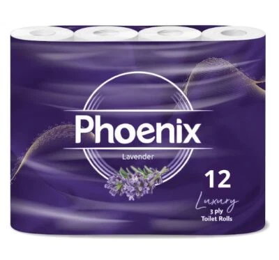 Phoenix Soft Lavender Fragranced Luxury Toilet Rolls Bulk Buy Quilted White 3Ply - Image 1 of 4