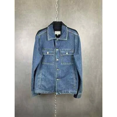 Jaqueta Camisa de Lã Maison Margiela Azul Marinho Híbrida Denim Tamanho 52 - Imagem 1 de 4
