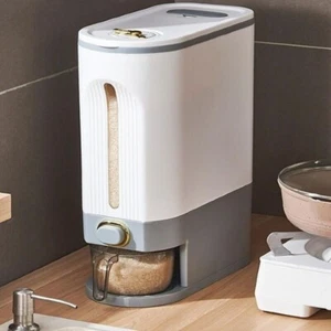 Cereal Dispenser Rice Grain Rotate Food Container Airtight Storage Organiser UK - Picture 1 of 3