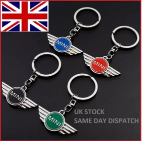 Mini Logo Keychain Key Ring Metal Logo Key Chain Keyring Mini Cooper S One JWC - Picture 1 of 18