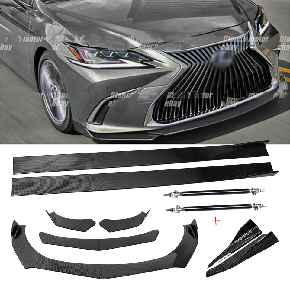 Front Bumper Splitter Spoiler Rear Lip Body Kits For Lexus ES350 Carbon Fiber Foto 1 de 4