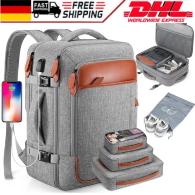 Herren Damen Laptop Rucksack Wasserdicht Reise Freizeit Arbeit Schulrucksack Set - Bild 1 von 4