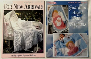 For New Arrivals & Guardian Angel Baby Afghans Crochet Pattern Books RARE Circle - Picture 1 of 3