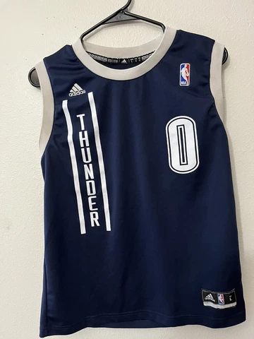 Oklahoma City Thunder Russell Westbrook #0 Adidas NBA Basketball Jersey Youth L Cover