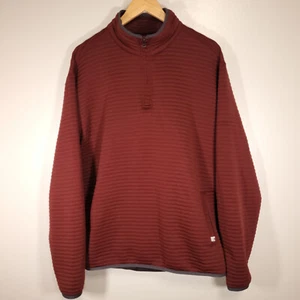 Ocean & Coast Herren XL Rot 1/4 Zip Puffy Ribbed Langarm Pullover Activewear - Bild 1 von 6