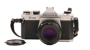 Cámara fotográfica Pentax Asahi K1000 35 mm con lente 50 mm SMC Pentax-A 1:2 - ¡Envío rápido! - Imagen 1 de 11
