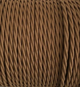 CAVO ELETTRICO COLORATO TRECCIATO IN TESSUTO. COLORE MARRONE BEDUINO 3X0,75 - Foto 1 di 1