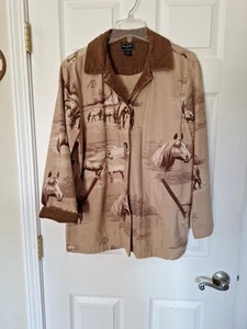 Vintage BIT & BRIDLE Jacket Womens M Barn Coat Equestrian Horses Ranch Canvas - Picture 1 of 6