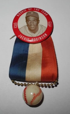 1947 Бейсбол Джеки Робинсон дебютант года Brooklyn Dodgers Pin монета подвеска - Изображение 1 из 2