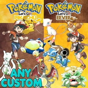 Any Custom Shiny or non Shiny 🔥for Pokémon Let's Go Pikachu & Let's Go Eevee🔥 - Picture 1 of 2