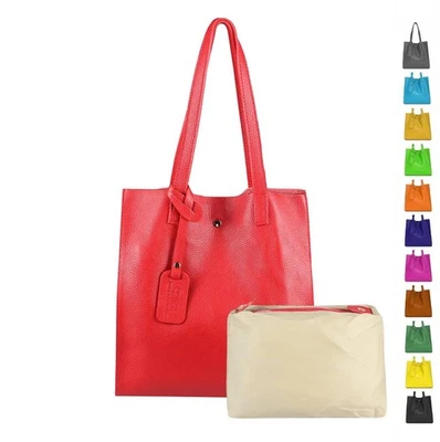 ITALYSHOP24.COM DAMEN LEDER TASCHE XL SHOPPER SET Schultertasche Schmuck HOBO Bag A4 Reise TOTE