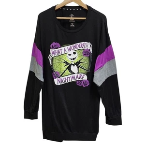 Disney Tim Burton Nightmare Before Christmas Womens Sz 2X Long Slv Sleepwear - Picture 1 of 12