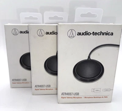 Lot of 3 Audio-Technica ATR4697-USB Digital Tabletop Microphones USB-A/USB-C - Image 1 of 4