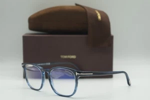 NEW TOM FORD TF 5868-B 092 BLUE BLOCK AUTHENTIC EYEGLASSES 53-18 - Picture 1 of 5