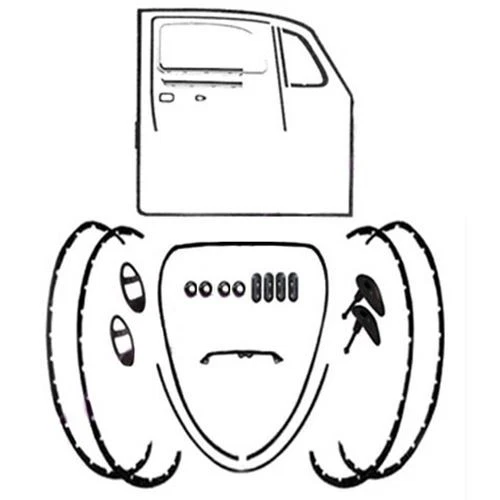 Body Rubber Seal Kit 1971-1972 Classic Volkswagen Beetle-Vw Bug - Изображение 1 из 1