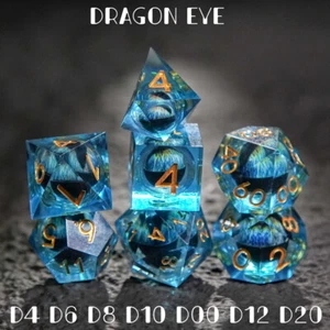 Harz RPG Würfel Set 7-Teilig W4-W20 Würfelzeit Rollenspiel DND DSA Drachenauge - Picture 1 of 8