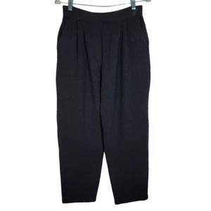 St. John Basics Pull On Pleated Front Pants 6 Heavy Knit Pockets Stretch FLAW - Picture 1 of 10
